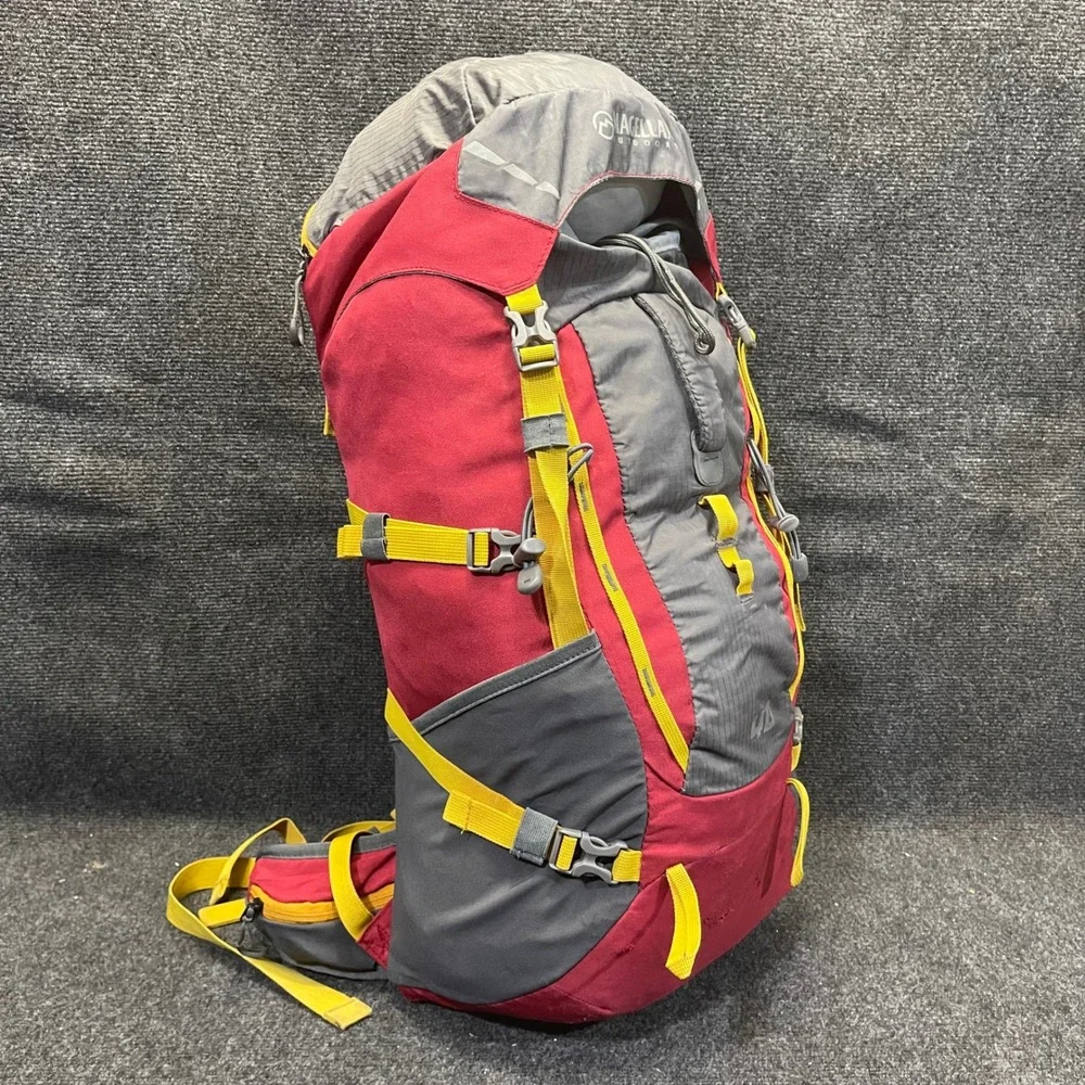 Magellan Outdoors 157542 Red/Grey 40L Technical Frame Hiking Backpack Daypack
